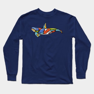 Orca whale colorful Long Sleeve T-Shirt